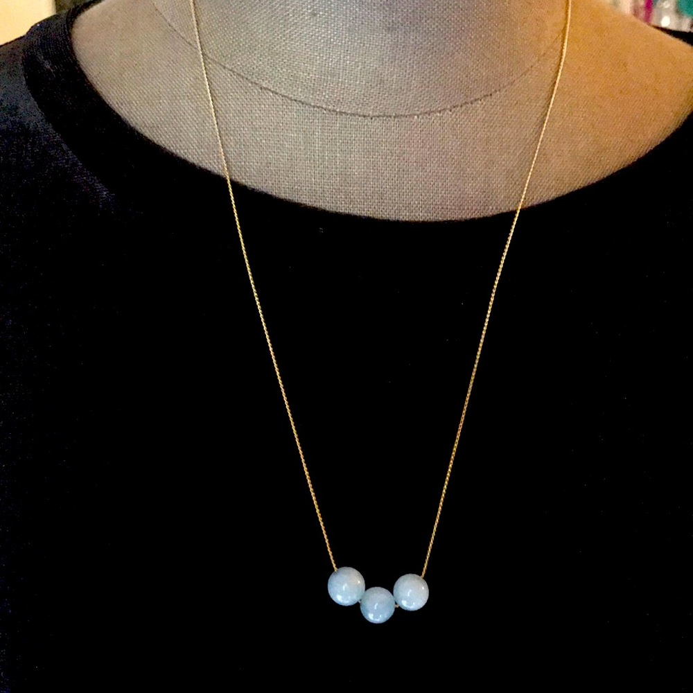 Light Blue Minimal Bead Necklace